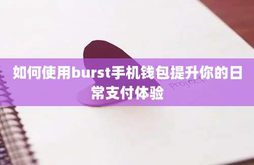 如何使用burst手机钱包提升你的日常支付体验