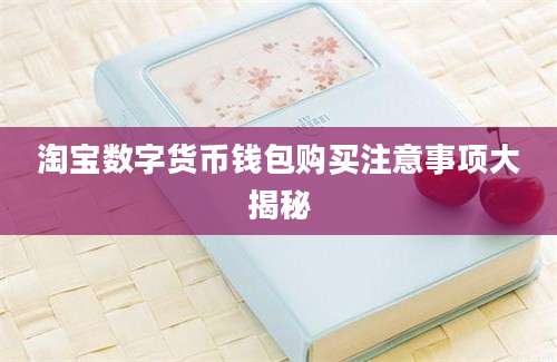 淘宝数字货币钱包购买注意事项大揭秘